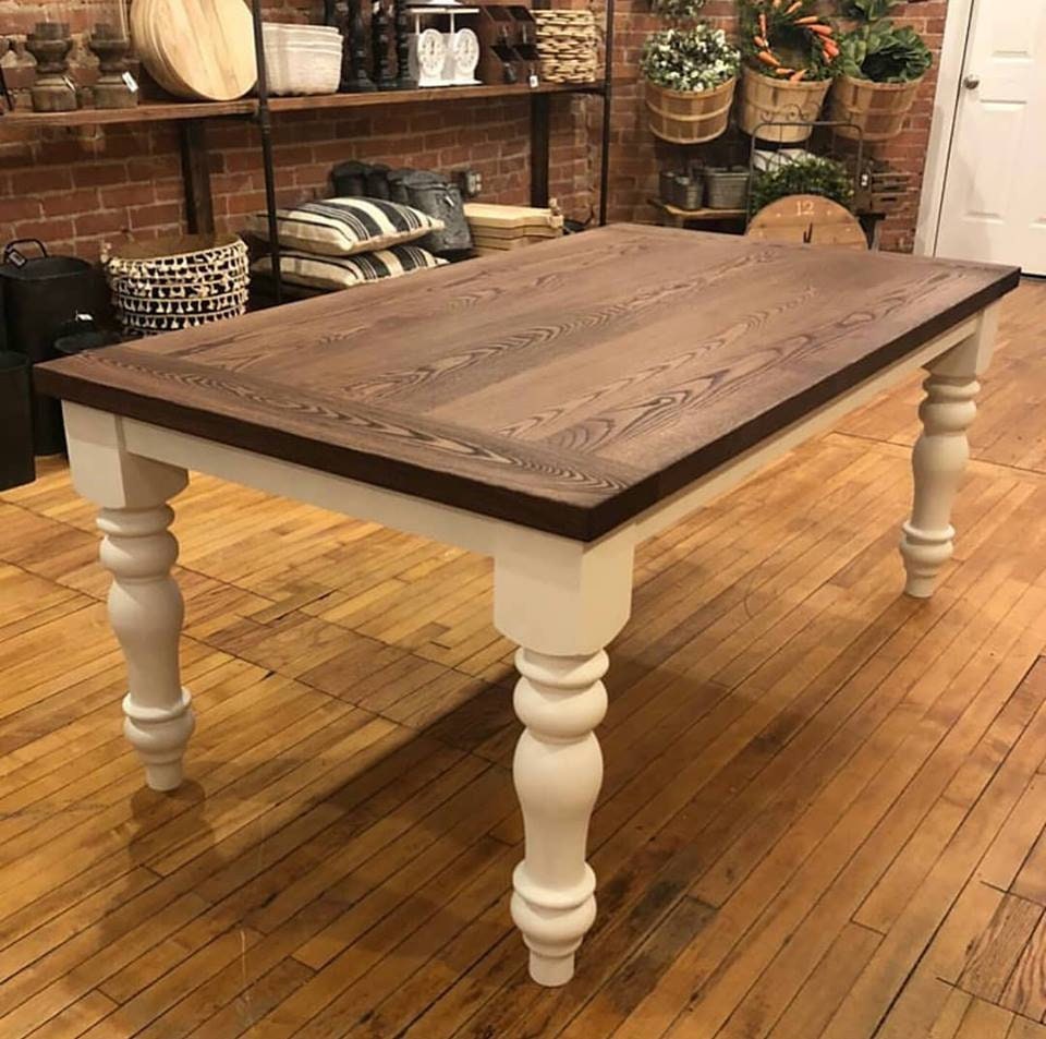 Unfinished Farmhouse Dining Table Legs- Wood Legs. Turned 